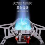 Portable 3-Burner Butane Camping Stove with Windscreen